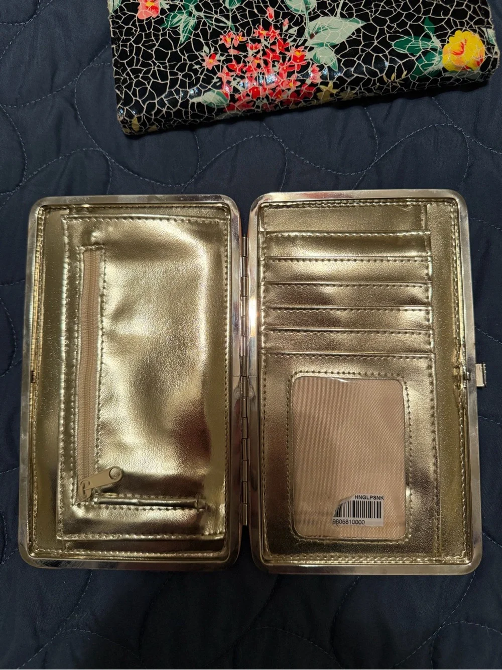 NWOT - Elegant Orange Paisley Embossed Clutch Wallet